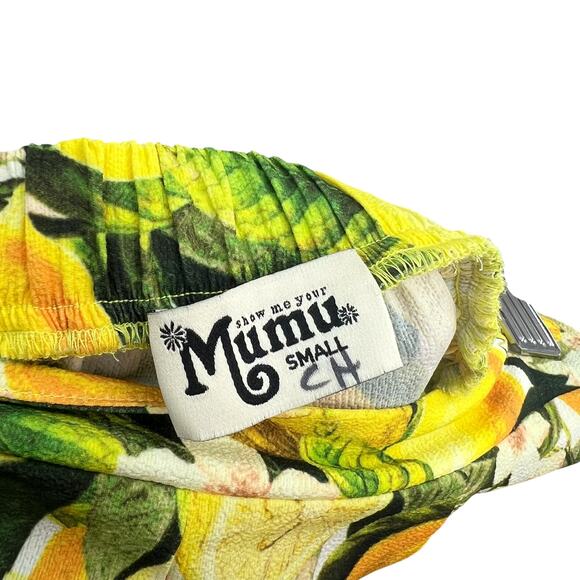 Show Me Your Mumu Martine Shorts Citrus Lemon Print Yellow Size Small - Picture 6 of 6